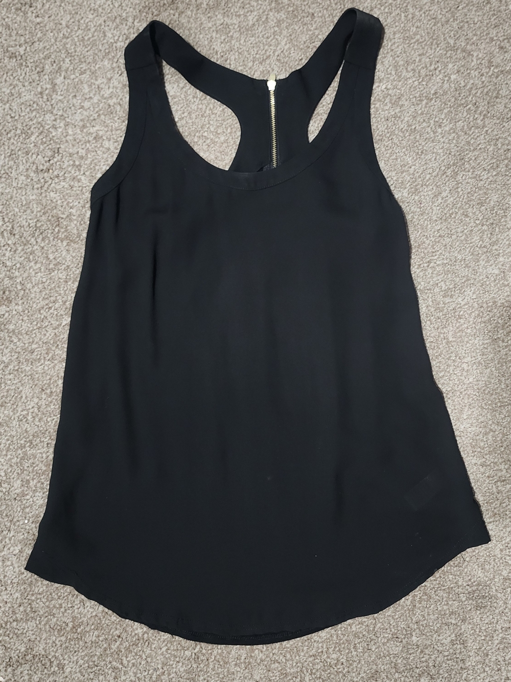Express Black Racerback Tank with Back Zip